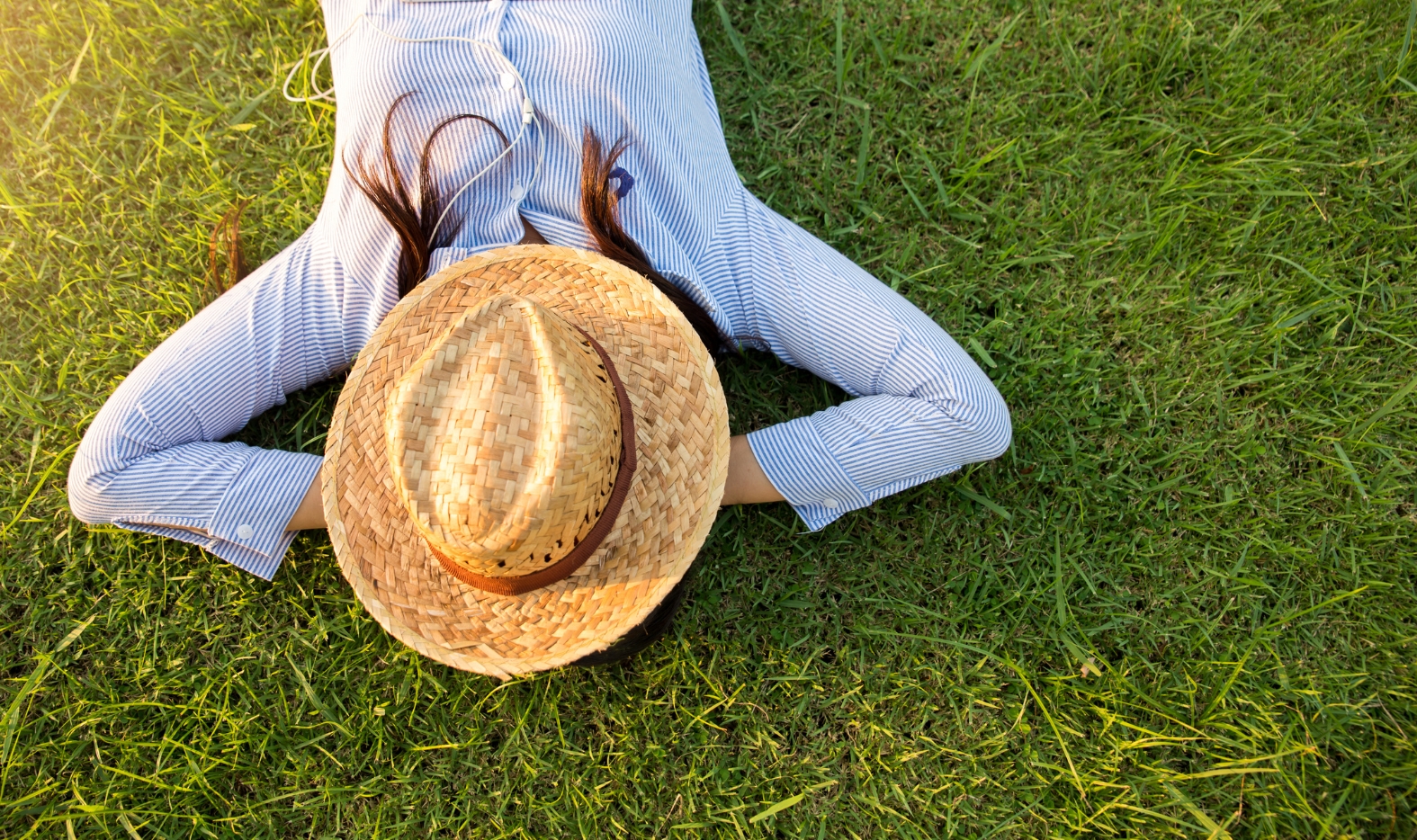 person relaxing in the sun